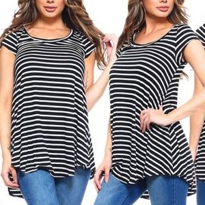 Flowy Tunic Top Swing Stripes Isaac Liev
